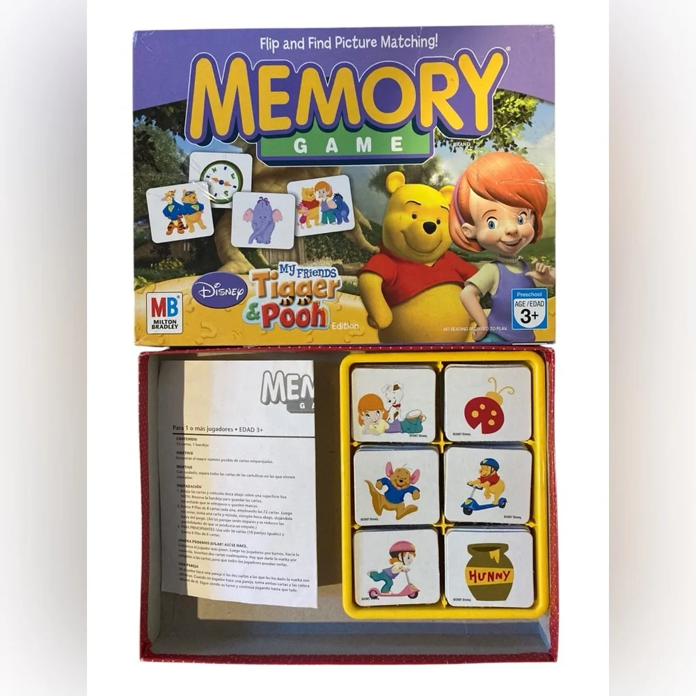 Memory Game My Friends Tigger & Pooh Milton Bradley‎ Complete 72 Cards 2007